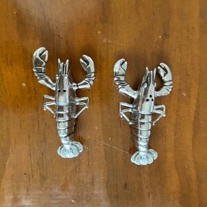 Silver Lobster salt & pepper shakers New Nautical hostess gift cook out party